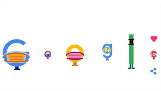 Covid-19: Google letters social distance, wear face masks in new quirky doodle(Google homepage)