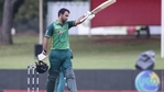 Fakhar Zaman celebrates his hundred against South Africa in the third ODI(Twitter)