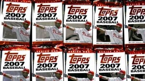 FILE - In this March 6, 2007 file photo, Topps baseball cards are seen in Boston. Sports trading card company Topps is combining with a special purposes acquisition company in a deal valued at $1.3 billion and seeking a public listing. Topps Co. said Tuesday, April 6, 2021, that it will join with Mudrick Capital Acquisition Corp., which will make a $250 million investment. (AP Photo/Chitose Suzuki, file)(AP) FILE - In this March 6, 2007 file photo, Topps baseball cards are seen in Boston. Sports trading card company Topps is combining with a special purposes acquisition company in a deal valued at $1.3 billion and seeking a public listing. Topps Co. said Tuesday, April 6, 2021, that it will join with Mudrick Capital Acquisition Corp., which will make a $250 million investment. (AP Photo/Chitose Suzuki, file)(AP)