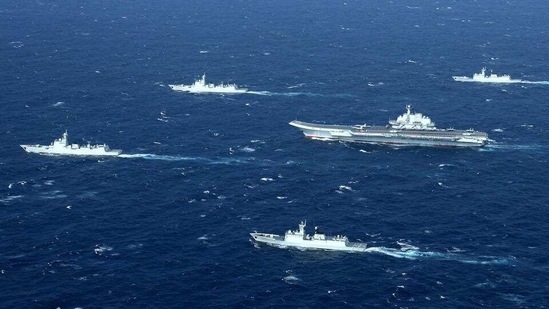 Chinese Navy formation during military drills in the South China Sea. (AFP file) Chinese Navy formation during military drills in the South China Sea. (AFP file)