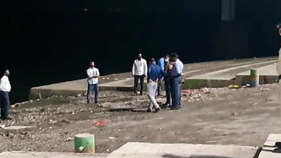 NIA brought police officer Sachin Vaze, accused of Mansukh Hiran’s murder, to the Thane Mumbra creek for investigation. (PTI file photo) NIA brought police officer Sachin Vaze, accused of Mansukh Hiran’s murder, to the Thane Mumbra creek for investigation. (PTI file photo)