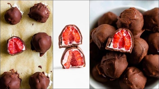 Recipe: Say ‘goodbye’ to stress with these chocolate covered frozen raspberries(Instagram/cleaneatgram)