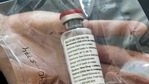 An ampule of remdesivir is pictured during a news conference at the University Hospital Eppendorf (UKE) in Hamburg, Germany. An offence was registered against the accused, who has been remanded to police custody till April 15, a police official said.(Reuters) An ampule of remdesivir is pictured during a news conference at the University Hospital Eppendorf (UKE) in Hamburg, Germany. An offence was registered against the accused, who has been remanded to police custody till April 15, a police official said.(Reuters)