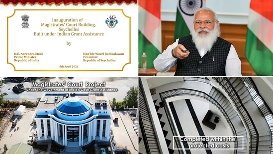 Prime Minister Narendra Modi and the President of the Republic of Seychelles Wavel Ramkalawan inaugurates a range of Indian projects. (ANI) Prime Minister Narendra Modi and the President of the Republic of Seychelles Wavel Ramkalawan inaugurates a range of Indian projects. (ANI)