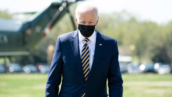 US President Joe Biden disembarks from Marine One upon arrival at the Ellipse near the White House in Washington, DC. (AFP) US President Joe Biden disembarks from Marine One upon arrival at the Ellipse near the White House in Washington, DC. (AFP)
