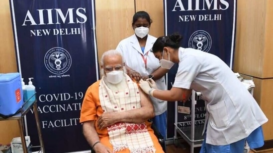 Prime Minister Narendra Modi takes the second dose of Covaxin on Thursday. 