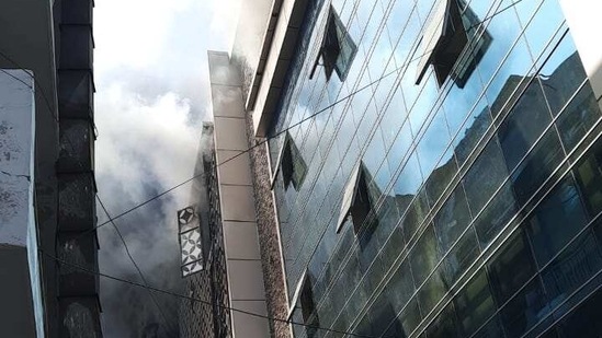 A site in Delhi’s Dilshad Garden where a fire broke out at a godown on Thursday.