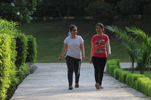 People in several parks of Delhi-NCR such as this one in Gurugram, go for walks without masks. (Photo: Yogendra Kumar/HT (Photo for representation purpose only)) People in several parks of Delhi-NCR such as this one in Gurugram, go for walks without masks. (Photo: Yogendra Kumar/HT (Photo for representation purpose only))