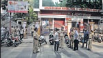 Police bandobast at Shastri road on Friday after the state government announced the postponement of MPSC exam. (HT PHOTO) Police bandobast at Shastri road on Friday after the state government announced the postponement of MPSC exam. (HT PHOTO)