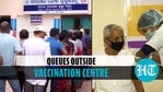 People line up outside vaccination centre in Odisha People line up outside vaccination centre in Odisha