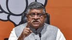 Union minister Ravi Shankar Prasad addresses a press conference at BJP headquarters in New Delhi. He lashed out at Rahul Gandhi over his letter regarding vaccination to PM Modi. (PTI) Union minister Ravi Shankar Prasad addresses a press conference at BJP headquarters in New Delhi. He lashed out at Rahul Gandhi over his letter regarding vaccination to PM Modi. (PTI)