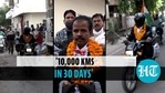 Hyderabad magician travels blindfolded to spread awareness on Covid, road safety Hyderabad magician travels blindfolded to spread awareness on Covid, road safety