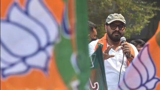 BJP candidate Babul Supriyo, who represents the Asansol Lok Sabha seat in Bengal’s West Burdwan district, faces a tough fight at the Tollygunge seat in south Kolkata. (PTI PHOTO.)