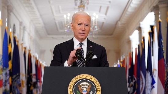 US President Joe Biden in the East Room of the White House in Washington, DC. (AFP) US President Joe Biden in the East Room of the White House in Washington, DC. (AFP)