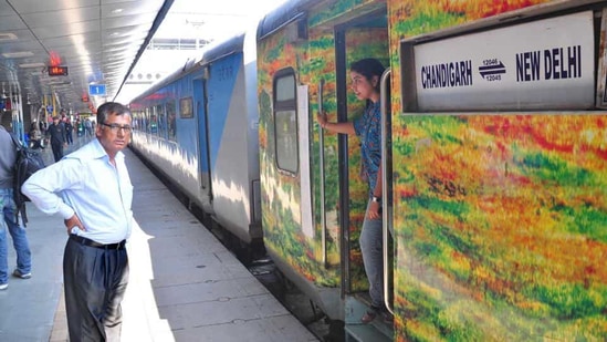 Chandigarh-New Delhi- Chandigarh Shatabdi Special Express will run six days a week, except Wednesday.(HT File) Chandigarh-New Delhi- Chandigarh Shatabdi Special Express will run six days a week, except Wednesday.(HT File)