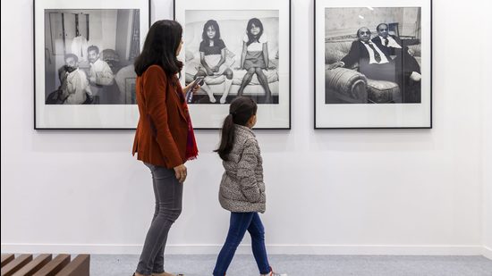 Visitors checking out photographer Ketaki Sheth’s series on twins at an earlier edition of the India Art Fair. (IMAGE COURTESY INDIA ART FAIR) Visitors checking out photographer Ketaki Sheth’s series on twins at an earlier edition of the India Art Fair. (IMAGE COURTESY INDIA ART FAIR)