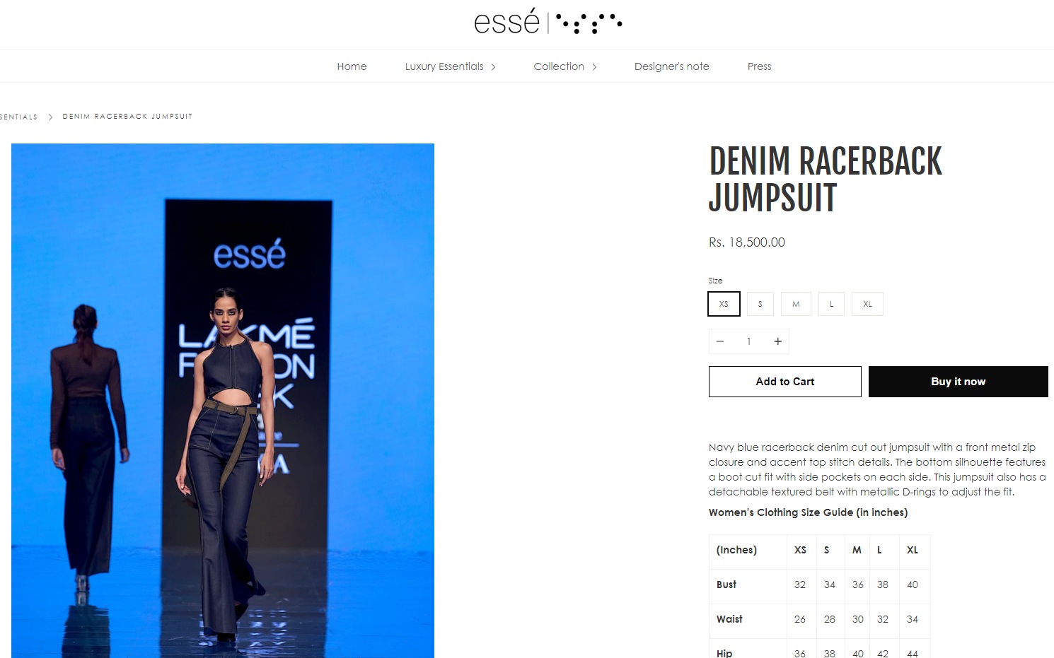 The jumpsuit is worth  ₹18,500 (essedesignstudio.com)