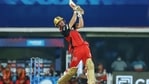 AB de Villiers of Royal Challengers Bangalore plays a shot during Indian Premier League 2021 match between Mumbai Indians and Royal Challengers Bangalore, at M. A. Chidambaram Stadium in Chennai.(PTI) AB de Villiers of Royal Challengers Bangalore plays a shot during Indian Premier League 2021 match between Mumbai Indians and Royal Challengers Bangalore, at M. A. Chidambaram Stadium in Chennai.(PTI)