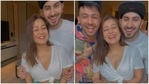 Neha Kakkar with Rohanpreet Singh and brother Tony Kakkar. Neha Kakkar with Rohanpreet Singh and brother Tony Kakkar.