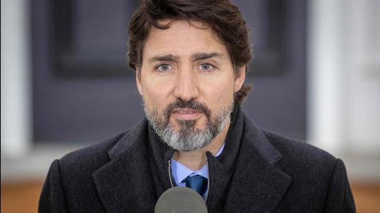 Canadian Prime Minister Justin Trudeau speaks during a Covid-19 pandemic briefing from Rideau Cottage in Ottawa. (AFP) Canadian Prime Minister Justin Trudeau speaks during a Covid-19 pandemic briefing from Rideau Cottage in Ottawa. (AFP)