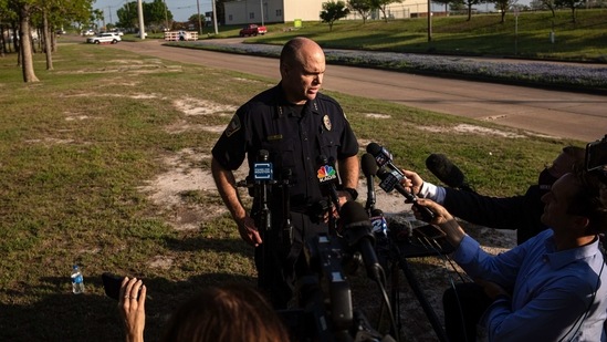 Bryan Police Chief Eric Buske told reporters that investigators believe Bollin used a handgun and was solely responsible for the attack, which happened around 2:30 p.m. (AFP) Bryan Police Chief Eric Buske told reporters that investigators believe Bollin used a handgun and was solely responsible for the attack, which happened around 2:30 p.m. (AFP)