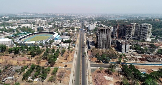 An aerial view of the city during complete lockdown imposed due to the resurgence of coronavirus, in Bhopal. (ANI Photo) An aerial view of the city during complete lockdown imposed due to the resurgence of coronavirus, in Bhopal. (ANI Photo)