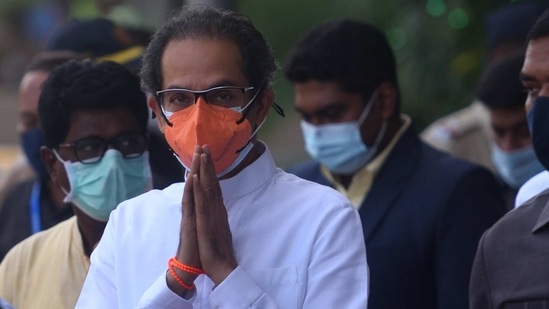 Maharashtra Chief Minister Uddhav Thackeray gestures at the media near Chhatrapati Shivaji Maharaj International Airport, in Mumbai, on Wednesday, March 31, 2021. (Photo by Satish Bate/Hindustan Times) Maharashtra Chief Minister Uddhav Thackeray gestures at the media near Chhatrapati Shivaji Maharaj International Airport, in Mumbai, on Wednesday, March 31, 2021. (Photo by Satish Bate/Hindustan Times)