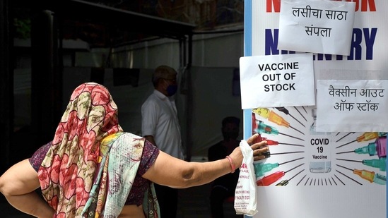 A vaccination centre in Dharavi closed as vaccines were out of stock on Friday. (ANI) A vaccination centre in Dharavi closed as vaccines were out of stock on Friday. (ANI)