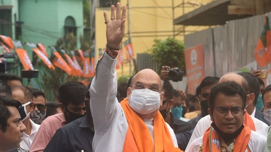 While releasing the BJP’s election manifesto for Bengal on March 21, Shah said, “Once we are in power... the first meeting of our Cabinet will announce the implementation of the CAA.” (Samir Jana/HT Photo) While releasing the BJP’s election manifesto for Bengal on March 21, Shah said, “Once we are in power... the first meeting of our Cabinet will announce the implementation of the CAA.” (Samir Jana/HT Photo)