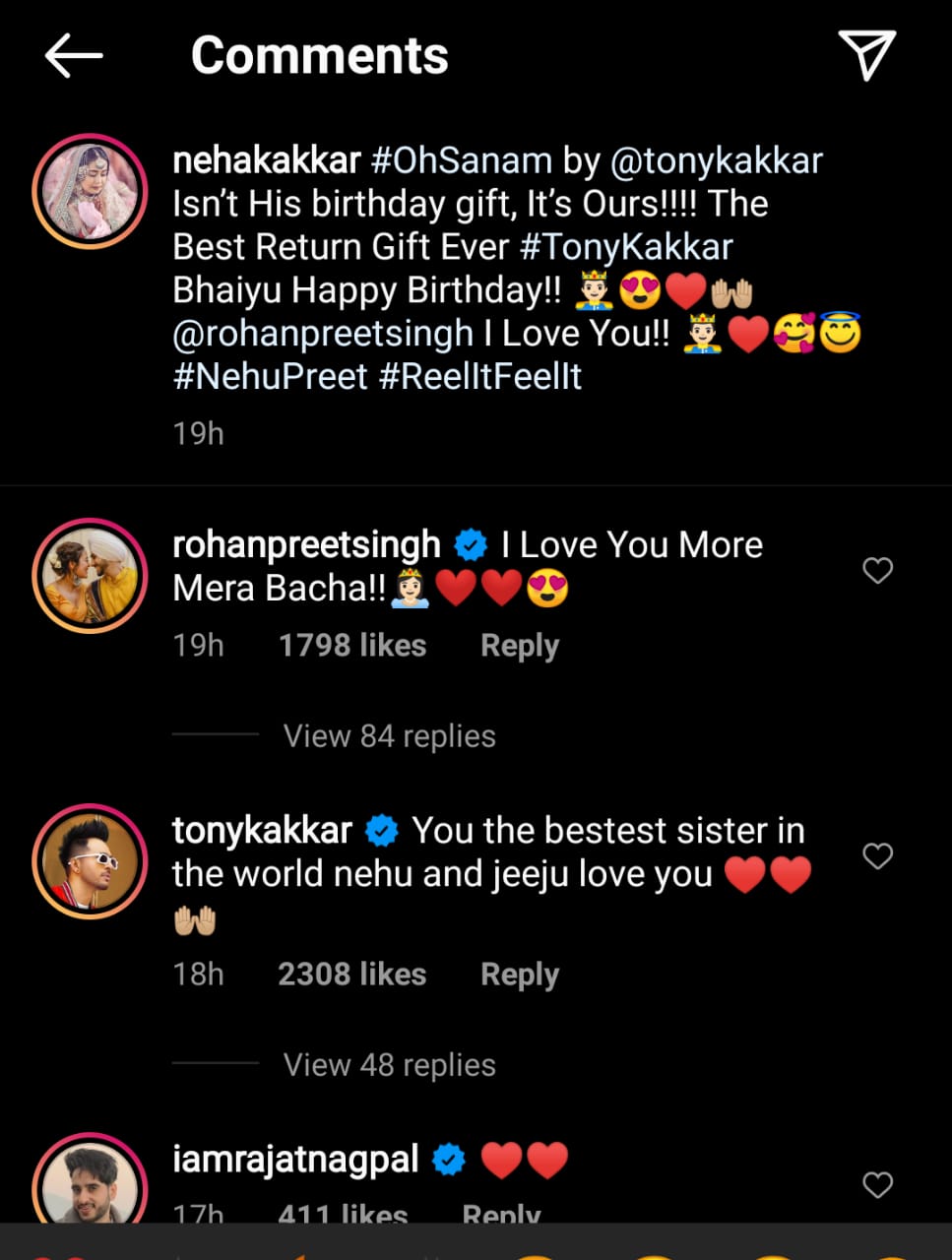 Rohanpreet wrote, "I Love You More Mera Bacha!!" Rohanpreet wrote, "I Love You More Mera Bacha!!"