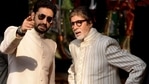 Amitabh Bachchan and Abhishek Bachchan caught in a candid moment. Amitabh Bachchan and Abhishek Bachchan caught in a candid moment.