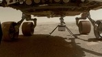 (FILES) This NASA photo obtained on April 6, 2021, shows NASA�s Ingenuity Mars Helicopter with all four of its legs deployed before dropping from the belly of the Perseverance rover on March 30, 2021.(AFP Photo )
