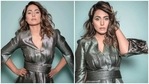 Hina Khan in shimmery grey outfit(Instagram/ realhinakhan) Hina Khan in shimmery grey outfit(Instagram/ realhinakhan)