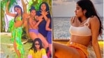 Janhvi Kapoor poses in the Maldives. Janhvi Kapoor poses in the Maldives.