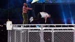 Braun Strowman throws Shane McMahon off the roof of the cage at WWE WrestleMania 37.(WWE) Braun Strowman throws Shane McMahon off the roof of the cage at WWE WrestleMania 37.(WWE)
