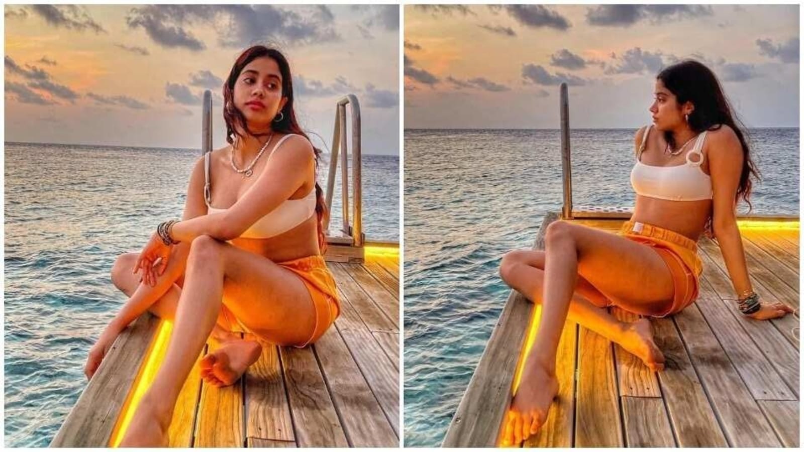 Janhvi Kapoor jazzes up beach look in ₹3k bikini top and leopard print  bottoms
