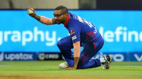 Shikhar Dhawan takes the catch of Ruturaj Gaikwad during match 2 of the Vivo Indian Premier League 2021 between Chennai Super Kings and the Delhi Capitals at the Wankhede Stadium in Mumbai. ( (ANI Photo/Delhi Capitals Twitter)) Shikhar Dhawan takes the catch of Ruturaj Gaikwad during match 2 of the Vivo Indian Premier League 2021 between Chennai Super Kings and the Delhi Capitals at the Wankhede Stadium in Mumbai. ( (ANI Photo/Delhi Capitals Twitter))