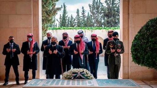 Jordan’s King Abdullah II and Prince Hamzah bin Al Hussein have made their first joint public appearance since a palace feud last week.(via AP) Jordan’s King Abdullah II and Prince Hamzah bin Al Hussein have made their first joint public appearance since a palace feud last week.(via AP)