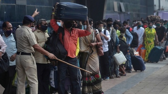 "The virus outbreak has once again got very severe in Mumbai. There might be a lockdown and it may, like last year, render us jobless. So we have decided to return home," said Ramsharan Singh (40), making his way back to Ballia (AP Photo/Rafiq Maqbool)(AP) "The virus outbreak has once again got very severe in Mumbai. There might be a lockdown and it may, like last year, render us jobless. So we have decided to return home," said Ramsharan Singh (40), making his way back to Ballia (AP Photo/Rafiq Maqbool)(AP)