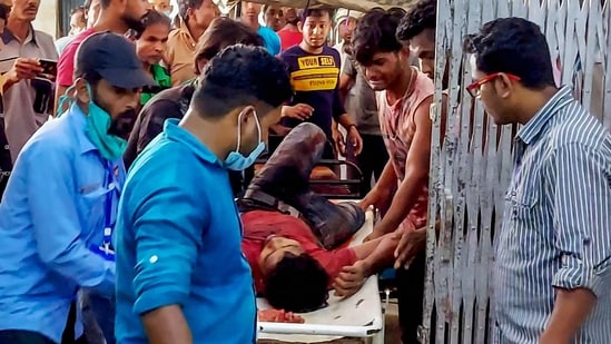 Cooch Behar: Injured being treated after clashes during the fourth phase of West Bengal Assembly Elections, in Cooch Behar district on April 10, 2021. (PTI)
