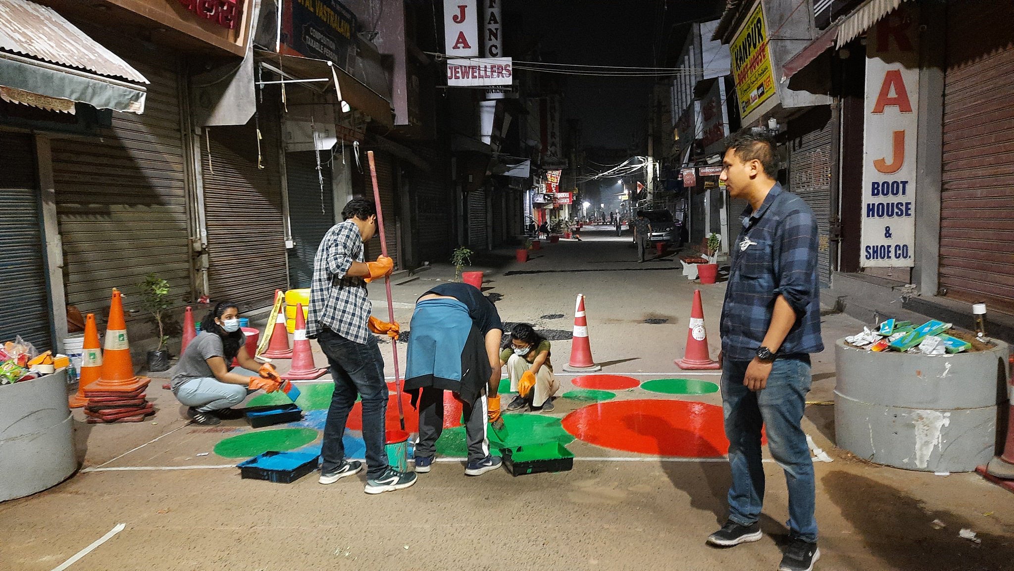 Gurugram’s Sadar Bazar has been converted into a car-free zone till April 15. Gurugram’s Sadar Bazar has been converted into a car-free zone till April 15.