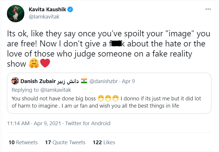 Kavita Kaushik entered Bigg Boss 14 as a wild card contestant but eventually walked out of the show.
