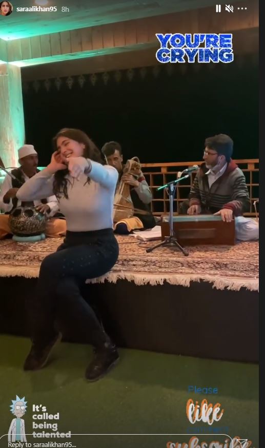 Sara Ali Khan during her singing session
