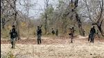 Security personnel at the site of Maoist attack at Sukma-Bijapur border on April 4. (File photo) Security personnel at the site of Maoist attack at Sukma-Bijapur border on April 4. (File photo)