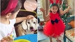Inaaya Naumi Kemmu with her pet dog. Inaaya Naumi Kemmu with her pet dog.
