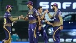 Kolkata Knight Riders players after winning the match 3 of the Vivo Indian Premier League 2021 against Sunrisers Hyderabad. (PTI) Kolkata Knight Riders players after winning the match 3 of the Vivo Indian Premier League 2021 against Sunrisers Hyderabad. (PTI)