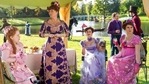 This image released by Netflix shows Nicola Coughlan, from left, Polly Walker, Harriet Cains and Bessie Carter in a scene from "Bridgerton." Television producers Shonda Rhimes and Betsy Beers will be honored for their wardrobe efforts on projects like "Grey's Anatomy" and "Bridgerton" at the Costume Designers Guild Awards. (AP) This image released by Netflix shows Nicola Coughlan, from left, Polly Walker, Harriet Cains and Bessie Carter in a scene from "Bridgerton." Television producers Shonda Rhimes and Betsy Beers will be honored for their wardrobe efforts on projects like "Grey's Anatomy" and "Bridgerton" at the Costume Designers Guild Awards. (AP)