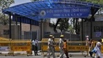 Security personnel guard gate No. 3 of Tihar Jail.(Vipin Kumar/Hindustan Times) Security personnel guard gate No. 3 of Tihar Jail.(Vipin Kumar/Hindustan Times)