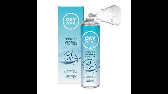 Portable oxygen canister by Oxy Zone to help maintain your oxygen levels Portable oxygen canister by Oxy Zone to help maintain your oxygen levels