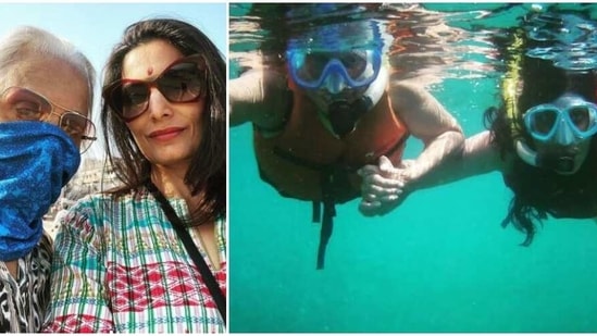 Waheeda Rehman's daughter Kashvi shared a picture with her mother from Havelock Island, Andaman and Nicobar Islands.